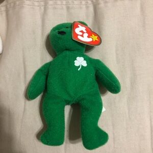 Ty teenie beanie baby Erin the Bear - Green Plush Toy